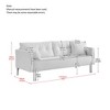 70 inch velvet sofa luxury modern upholstered 3 seater sofa with 2 pillows - 4 of 4