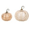 Transpac Glass Light Up Pumpkins with Petal Detail - Fall Decorative Objects for Home Decor and Seasonal Celebrations - 2 of 4