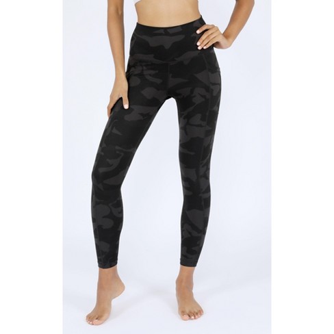 90 Degree By Reflex Womens Printed High Waist Ankle Legging With Elastic  Free Waistband And Side Pockets - Camo Black Combo - X Small : Target