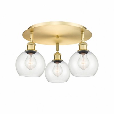Athens - 3 Light Flush Mount In Industrial Style-8.63 Inches Tall and 17.75 Inches Wide