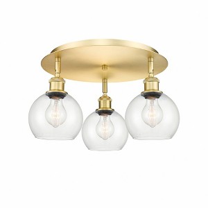 Athens - 3 Light Flush Mount In Industrial Style-8.63 Inches Tall and 17.75 Inches Wide - 1 of 1