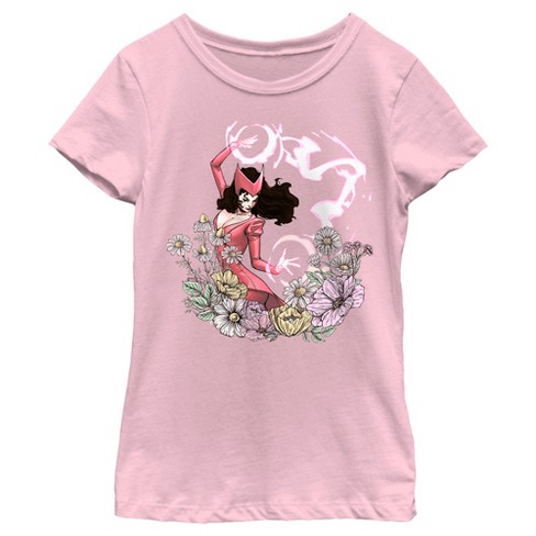 Girl's Marvel Floral Scarlet Witch T-Shirt - image 1 of 4