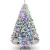 HOMDOX 6ft Pre-lit Flocked Artificial Christmas Tree, Premium Hinged Artificial Pine Lighted Holiday Tree w/ 640 Dense Branch Tips, 250 Lights, Base - 2 of 4