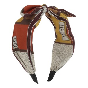 Unique Bargains Women's Wide Tie Bow Geometric Headbands 1 Pc - 1 of 4