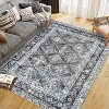 5'x7' Area Rugs,Washable Rugs for Living Room,Vintage Boho for Office,Dining Room,Kids Room and Farmhouse,Durable Low Pile Non-Slip Area Rug,Gray - 3 of 4