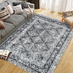coucheta Multi-size Vintage Washable Area Rugs for Living Room, Boho Durable Soft Low Pile Non-Slip Accent Carpet, for Bedroom, Dining Room, Office - 1 of 4