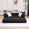 VASIP 78" Folding Sofa Bed Foam Spring Floor Mattress with 2 Pillows ,Convertible Couch Bed for Living Room,Office,Apartment,Black - 2 of 4