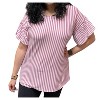 Women's Stripe Ruffle Top - Sew In Love - 2 of 3