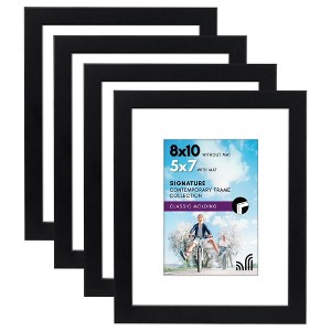 Americanflat 8x10 Black Picture Frame with Shatter-Resistant Glass - Pack of 4 - 1 of 4