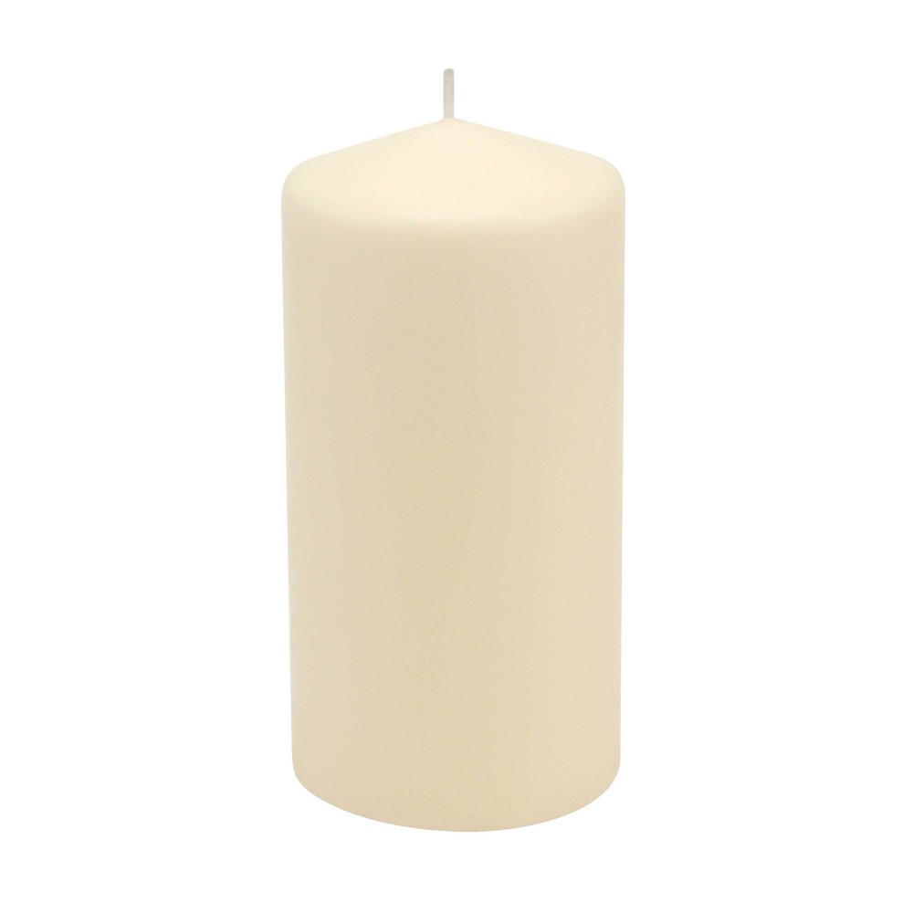 Photos - Figurine / Candlestick Stonebriar 3pk Tall 3'' x 6'' 65 Hour Long Burning Unscented Ivory Wax Pil