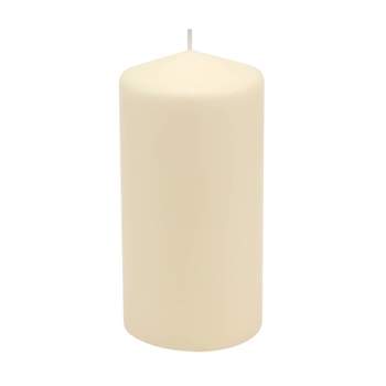 Stonebriar 3pk Tall 3'' x 6'' 65 Hour Long Burning Unscented Ivory Wax Pillar Candle