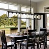 BAOURE 10 Light Black Farmhouse Chandelier Modern Linear Pendant Light with Glass Shade, Rectangle Light Fixture for Dining Room Kitchen Island - 3 of 4