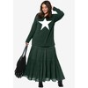 ellos Women's Plus Size Star Applique Sweater - 4 of 4