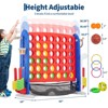 Giant 4 in a Row Game,Adjustable Height Board Jumbo 4-in-a-Row Game with Quick-Release Slider,Mini Basketball,Golf & Ring Toss Set for Family Party - 4 of 4