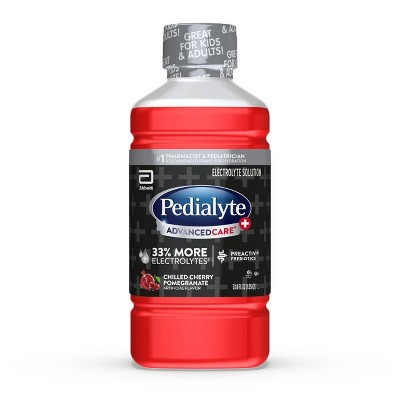 Pedialyte Advanced Care Plus Electrolyte Solution Hydration Drink - Chilled Cherry Pomegranate - 33.8 fl oz