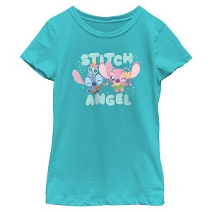 Girls Lilo & Stitch Cute Alien and Friends T Shirt - 1 of 4