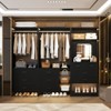 Besiost Set of 3 Closet Organizer System with Wood Drawers, 79-In Freestanding Wardrobe with Hanging Rods and Mirror - 2 of 4