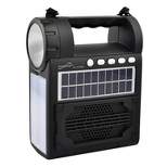 Supersonic Portable Bluetooth Solar-Powered Speaker with FM Radio, Flashlight, and Lantern, Black, SC-1075ER