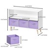 PAGED 2-Tier Kids Bookshelf,Multifunctional Book Rack with 3 Fabric Drawers,Toy Storage Organizer for Bedroom, - 3 of 4