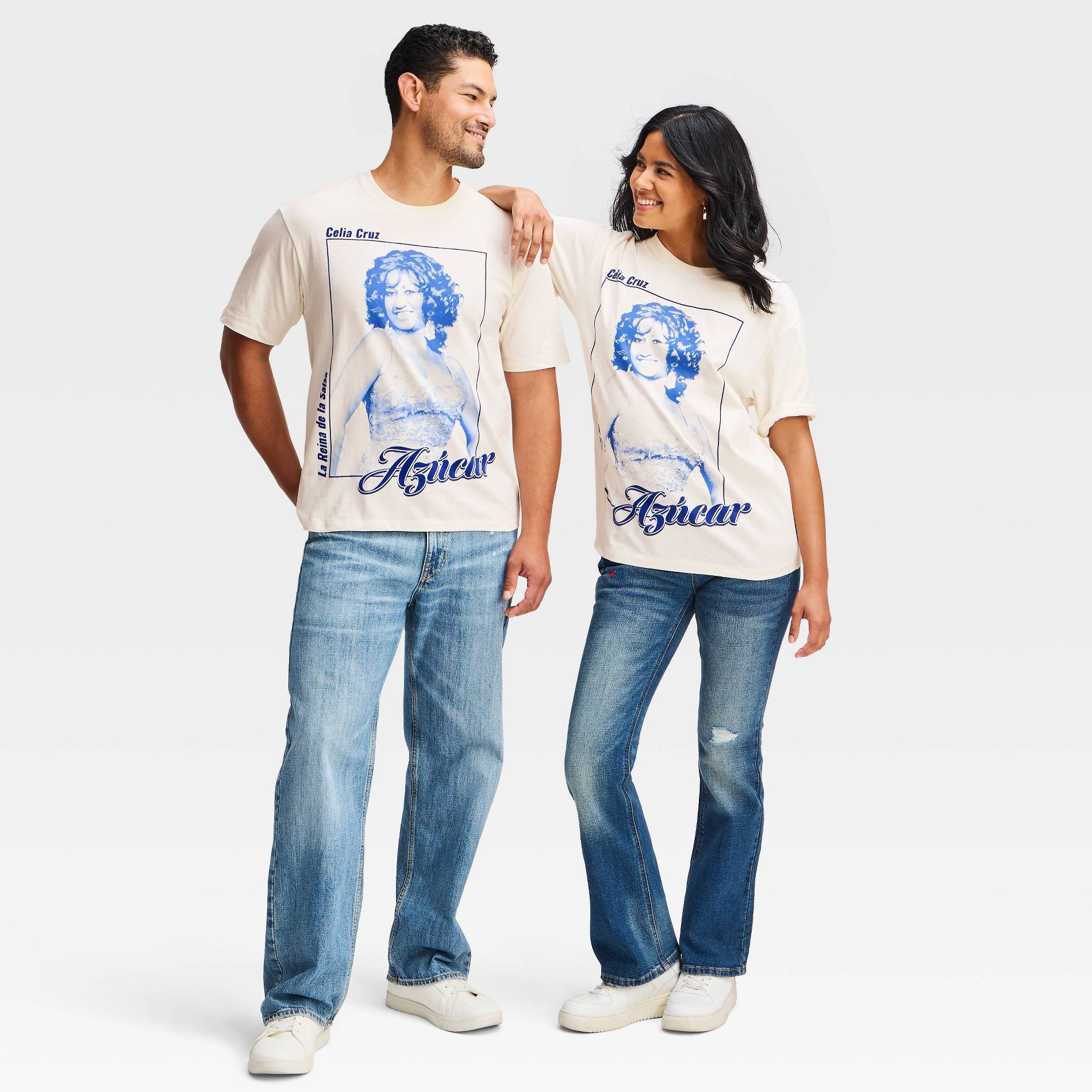 Latino Heritage Month Adult Celia Cruz Short Sleeve T-Shirt - Cream