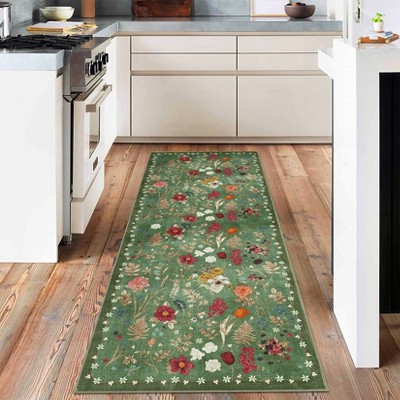 Boho Entryway Rug  Small Rug Hot Pink White Colorful Color Floral Door Mat Indoor Entrance Non-Slip Soft Oriental Vintage Carpet Kitchen Entryway