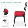Best Choice Products 3-Piece Aluminum Patio Bistro Set w/ Umbrella Hole, 2 Chairs, Polyester Cushions - Black/Red - 3 of 4
