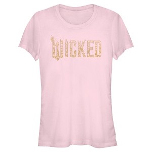 Juniors Womens Wicked: For Good Official Floral Logo T Shirt - 1 of 4
