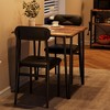 Dining Table Set for 2 With Grey Wood Grain – Spacious Square Table With Rounded Corners and 2 Upholstered Chairs - 4 of 4
