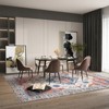 Washable Vintage Floral Print Accent Rug with Non-Slip Backing, Distressed Low Pile Carpet, Oriental Medallion Mat for Living Room, Bedroom, Office - 4 of 4