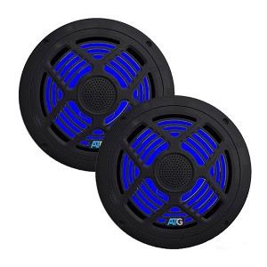 ATG Marine 6.5" Coax Speakers w/ RGB LEDs, Pair, Black, 160w - ATG6.5MRGB-B - 1 of 4