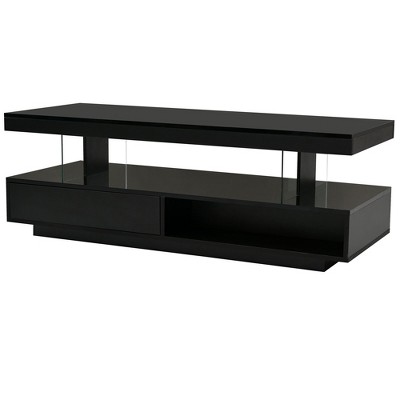 NicBex Rectangle Modern Coffee Table Center Dining Table with Drawers & LED Light for Living Room