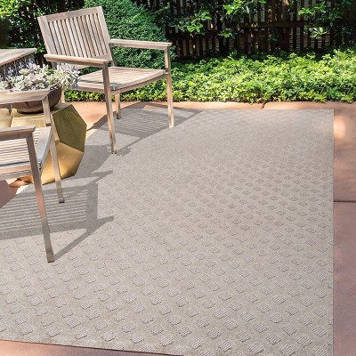 Rabat High-Low Pile Mini-Diamond Trellis Indoor/Outdoor Area Rug - JONATHAN Y