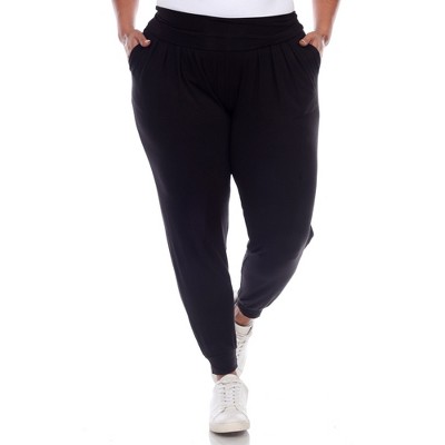 Women's Plus Size Harem Pants Black 3X - White Mark