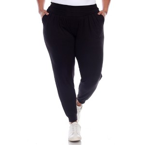 Women's Plus Size Harem Pants - White Mark - 1 of 4