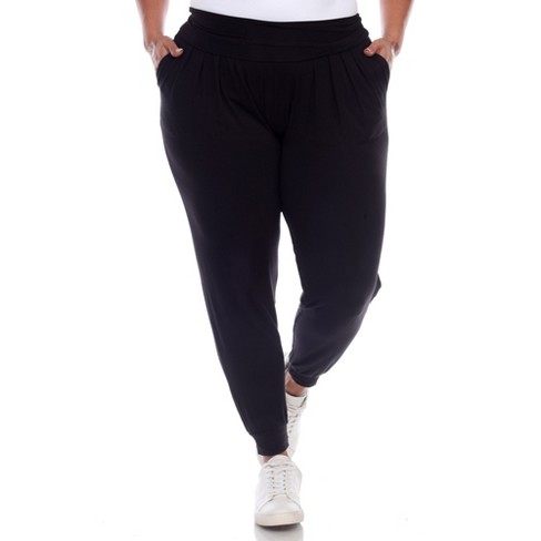 Women's Plus Size Harem Pants Black 3x - White Mark : Target
