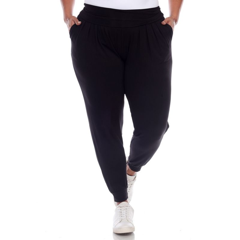 Women's Plus Size Harem Pants - White Mark, 1 of 6