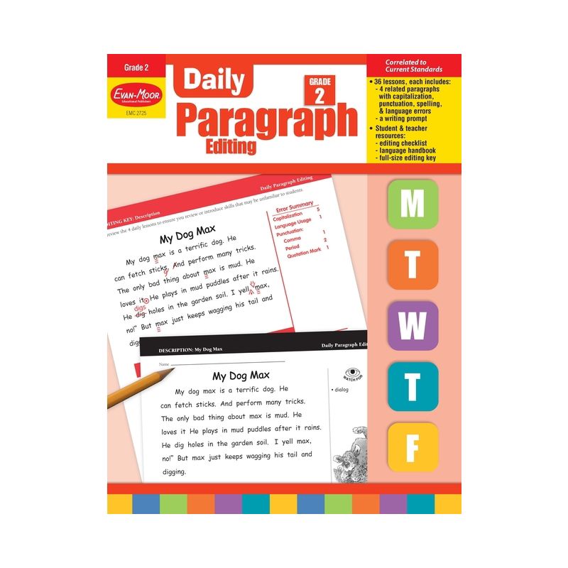 Daily Paragraph Editing, Grade 2 Teacher Edition - by  Evan-Moor Educational Publishers (Paperback), 1 of 2
