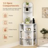 Tangkula Set Of 2 6-Tier Corner Shelf 63" Tall Corner Bookshelf w/ 2 USB Ports & Charging - 4 of 4