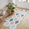 Coucheta Washable Living Room Rug, Checkered Diamond Rug Non-Slip Modern Neutral Geometric Plaid Rugs for Bedroom, Low Pile Area Rug - 2 of 4