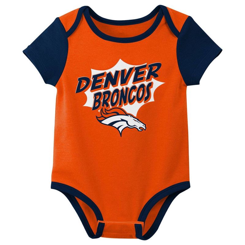 NFL Denver Broncos Infant Boys&#39; 3pk Bodysuit, 4 of 5