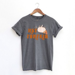 Simply Sage Market Women's Hey Pumpkin Colorful Short Sleeve Garment Dyed Tee - 1 of 2