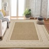 Modern Neutral Bordered Area Rugs, Soft Washable Solid Geometric Runner Rugs Living Room Bedroom Dining Nursery Apartment Dorm Office Farmhouse Decor - 2 of 4