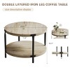 29.6" Round Boho Coffee Table,Modern Double Layer Wood Center Table with Storage Shelf for Living Room,Bedroom-Baofuwish - 4 of 4