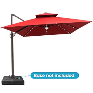 Crestlive Products 13FT Patio Cantilever Umbrella with Light Double Top High-strength Aluminum 360°Rotation 5 Heights Adjustable Offset Umbrella - 1 of 4