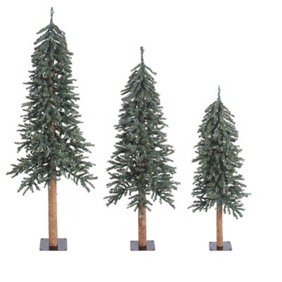 Vickerman 4' 5' 6' Natural Bark Alpine Artificial Christmas Tree Set ...