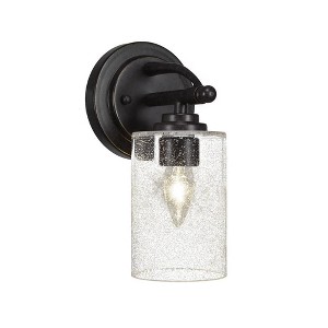 Toltec Lighting Marquise 1 - Light Sconce in  Dark Granite with 4" Clear Bubble Shade - 1 of 1