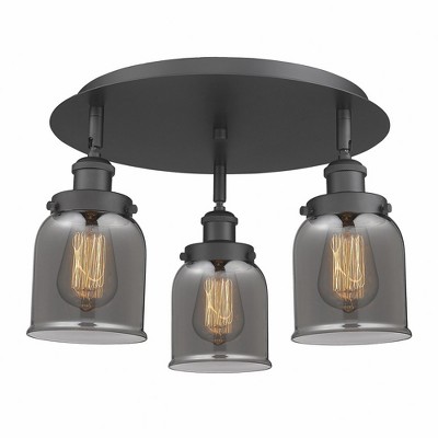 Bell - 3 Light Flush Mount In Art Deco Style-9.25 Inches Tall and 16.75 Inches Wide