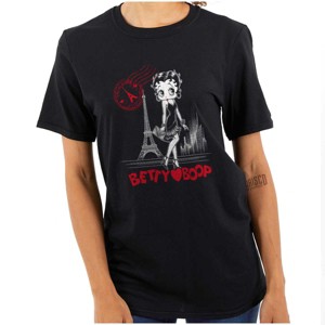Betty Boop Paris Fashion Post Card Womens Graphic T Shirt Tees Brisco Brands - 1 of 4