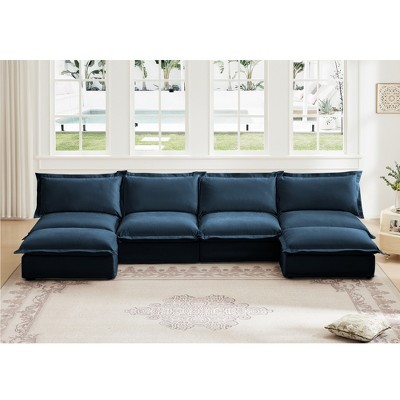 NicBex Couches for Living Room Single Deep Seat Sofa Couch Fabric Slip-covered Armchair with 1 Big Back Cushion and 2 Big Toss Pillows