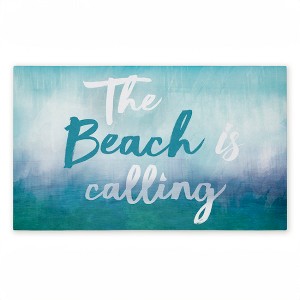 Stupell Industries Beach Is Calling Gradient Printed Outdoor Door Mat, design by Lula Bijoux & co., 18"x30" - 1 of 4